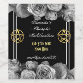 ウィッカ信者星形五角形結婚ブラック ワインラベル (シングルラベル)