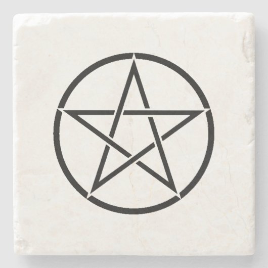 ウィッカ信者星形五角形（ペンタグラム） ストーンコースター (正面)