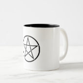 ウィッカ信者星形五角形（ペンタグラム） ツートーンマグカップ (正面右)