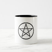 ウィッカ信者星形五角形（ペンタグラム） ツートーンマグカップ (中央)