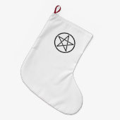 ウィッカ信者星形五角形（ペンタグラム） ラージクリスマスストッキング (正面 (吊り時))