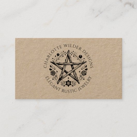 ウィッカ信者異教のクラフトジュエリーデザイナーQRコード 名刺 (正面)