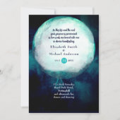 ウィッカ信者異教のティール(緑がかった色)ムーンゴシックハンドスティング招待状 招待状 (正面)