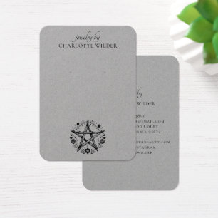 ウィッカ信者異教の星形五角形ジュエリーイヤリンググレー