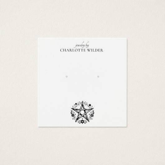 ウィッカ信者異教の星形五角形ジュエリーイヤリング (正面)