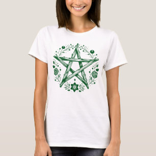 ウィッカ信者異教の星形五角形 Tシャツ