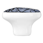 ウィッカ信者異教の紫と黒のムーンノブ セラミックノブ (側面)