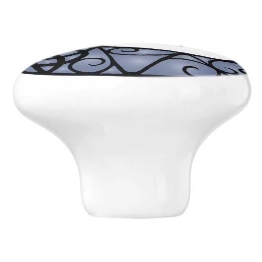 ウィッカ信者異教の紫と黒のムーンノブ セラミックノブ (側面)