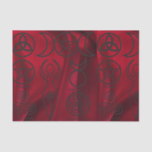 ウィッカ信者,wicca,異教のtriquetra,星形五角形,トリプル 薄葉紙 (正面)