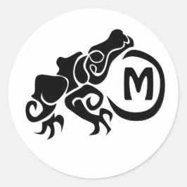 ウィックトライバルフロッグモノグラム ラウンドシール