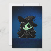 ウィックリーおもしろいグリーンウィッチハロウィーン誕生日 招待状 (裏面)