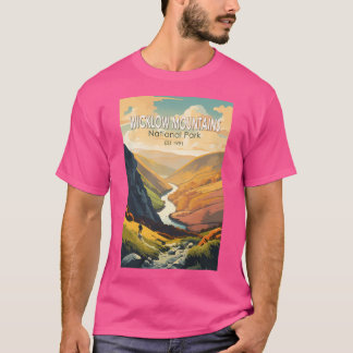 ウィックローマウンテンズナショナルパークアイルランドトラベルアート Tシャツ