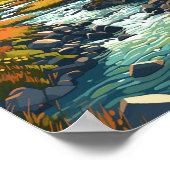 ウィックローマウンテンズナショナルパークアイルランドリバーアート ポスター (角)