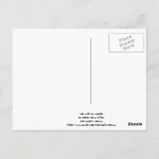 ウィッグ・パープル・ハガキを持っている ポストカード (裏面)