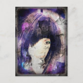ウィッグ・パープル・ハガキを持っている ポストカード (正面)