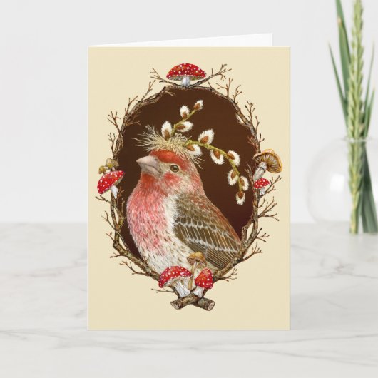 ウィッグ/マッシュルームのカー縁どドのハワード サンキューカード (正面)