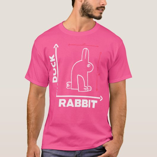ウィッゲンスティインラビットアヒル幻想数学ギークPhysi Tシャツ (正面)