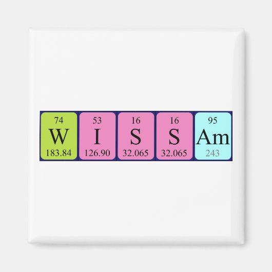 ウィッサム周期表名磁石 マグネット (正面)