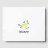 ウィッシュとアドバイスイエローティーポット赤ちゃんシャワー ゲストブック (裏面)