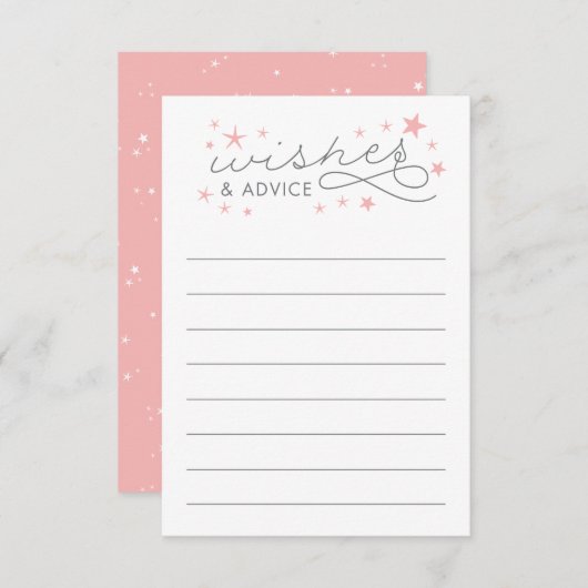 ウィッシュとアドバイススターベビーシャワーゲームカード アドバイスカード (正面/裏面)