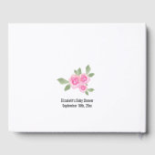 ウィッシュとアドバイスピンクティーポットガールベビーシャワー ゲストブック (裏面)