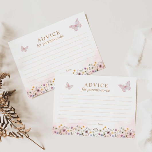 ウィッシュとアドバイス蝶の赤ちゃんシャワーカード ポストカード