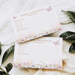 ウィッシュとアドバイス蝶の赤ちゃんシャワーカード ポストカード
