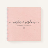 ウィッシュとウィズドピンク赤ちゃんシャワーのゲストブック ノートブック (正面)