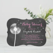 ウィッシュをかなえて!ベビーシャワーの招待状(ピンク) 招待状 (スタンド正面)