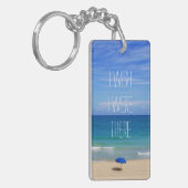 ウィッシュアイそこ – ブルービーチ傘 キーホルダー (正面左)
