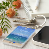 ウィッシュアイそこ – ブルービーチ傘 キーホルダー (正面右)