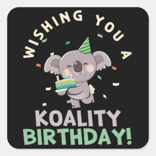 ウィッシュアコアリティ誕生日コアラ誕生日 スクエアシール