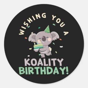 ウィッシュアコアリティ誕生日コアラ誕生日 ラウンドシール