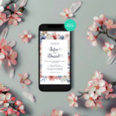 ウィッシュアリング開花水彩冬の結婚式 招待状