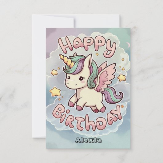 ウィッシュキッズユニコーン誕生日 カード (正面)