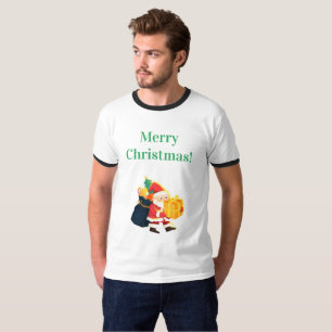 ウィッシュクリスマスプリントジョイセレブレーションリンガー Tシャツ