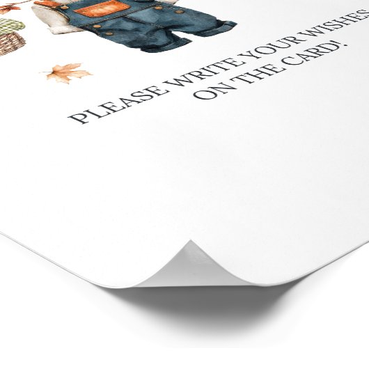 ウィッシュサインかぼちゃの赤素朴ちゃんシャワー ポスター (角)