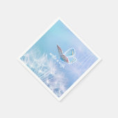 ウィッシュタンポポと蝶のデザイン スタンダードカクテルナプキン (角)