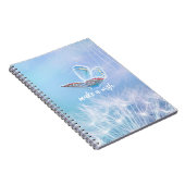 ウィッシュタンポポと蝶のデザイン ノートブック (右側)