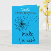 ウィッシュダンデヨン時計を作る。編集可能な誕生日カード カード (黄色い花)