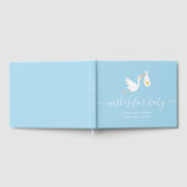 ウィッシュベビーストークスター男の赤ちゃんブルーシャワー ゲストブック (全面)