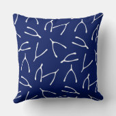 ウィッシュボーン海軍の青と白の幸運パターン クッション (裏面)