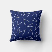 ウィッシュボーン海軍の青と白の幸運パターン クッション (裏面)