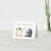 ウィッシュボーン・パグス感謝祭カード カード (正面)