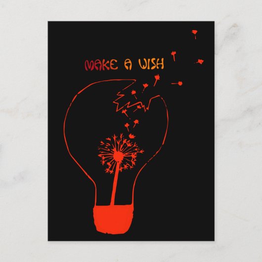 ウィッシュポストカード抽象芸術Dandelionの作成 シーズンポストカード (正面)