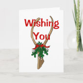 ウィッシュポーン及びヤドリギのクリスマスの挨拶状 シーズンカード (正面)