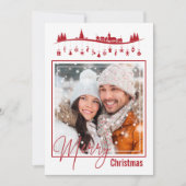 ウィッシュメリークリスマスフォトコラージレッドスタイルカード (正面)