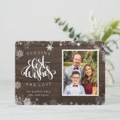 ウィッシュ最高のスを送るScriptフォトウッドスノーフレーク シーズンカード (スタンド正面)