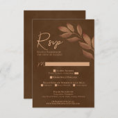 ウィッシュ葉スチェットブラウンウォーター結婚の色 出欠カード (正面/裏面)