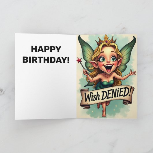 ウィッシュ誕生日カード妖精のウィッシュ拒否! カード (内部)